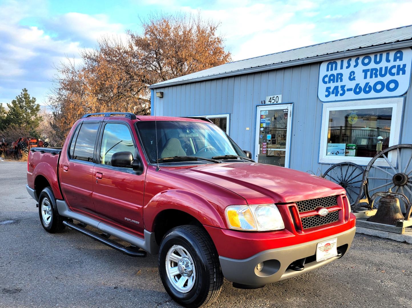 2001 Red /Gray Ford Explorer Sport Trac Sport Trac (1FMZU77E41U) with an 4.0L V6 engine, Automatic transmission, located at 450 N Russell, Missoula, MT, 59801, (406) 543-6600, 46.874496, -114.017433 - Highly Desirable little 4WD. Only 86K Miles. Air. Cruise. Tilt. Power Drivers Seat. Power Windows and Locks. AM FM CD Changer. Clean Carfax. This vehicle is more then 20 years old and is not eligible for lending through our finance companies. - Photo#1